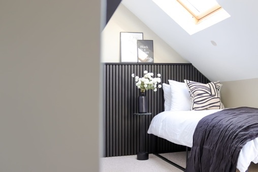Finished bedroom after the The Abbey HMO refurbishment by RedFox Homes in Oxfordshire