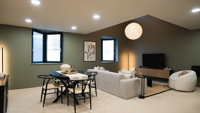 Completed open-plan lounge and dining room after a full property refurbishment in Oxfordshire