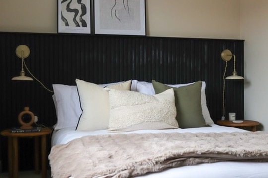 Finished bedroom after the The Marsh short-let refurbishment by RedFox Homes in Oxfordshire