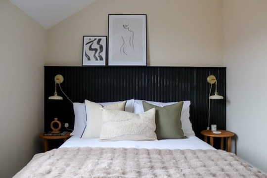 Finished bedroom after the The Marsh short-let refurbishment by RedFox Homes in Oxfordshire