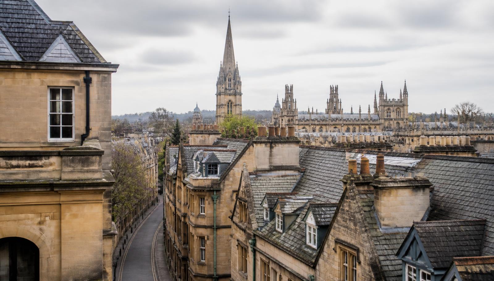 Oxford city rooftops and college spires, where RedFox Homes refurbishes HMOs and rental properties